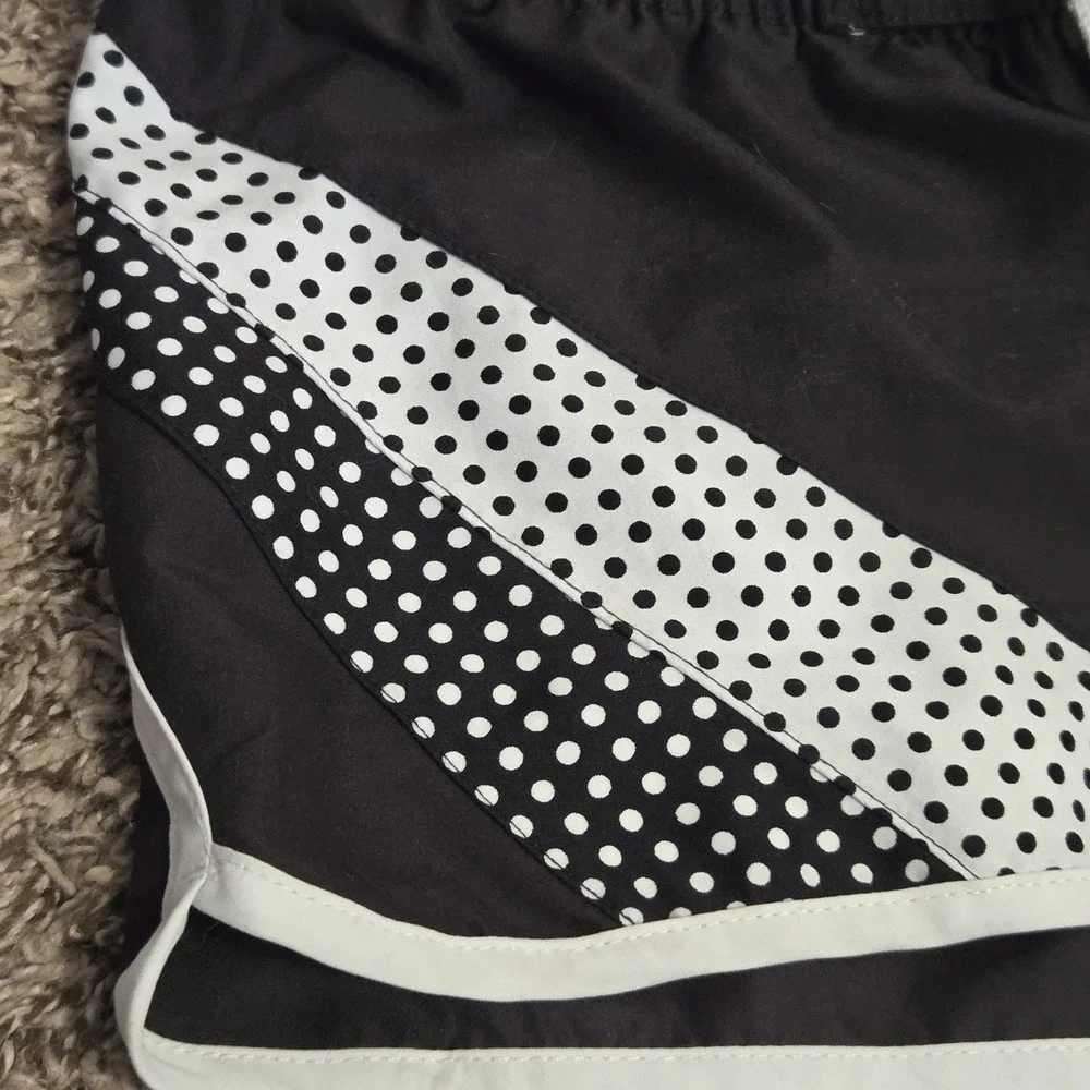 OP Ocean Pacific Girls Board Shorts Black White Polka Dot Swim Size M 7-9